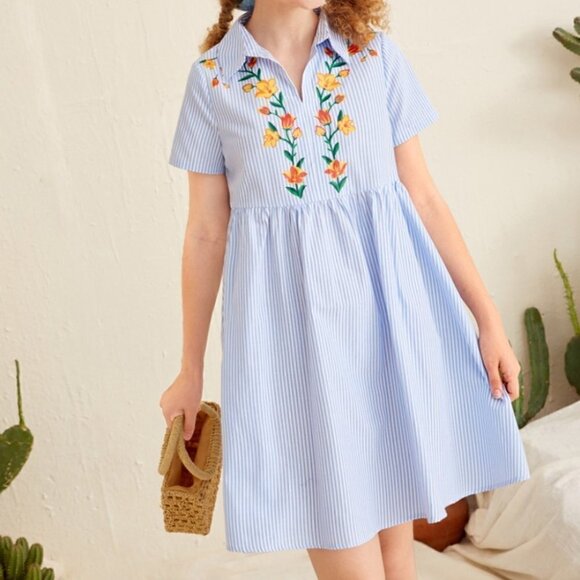 teen boho floral striped dress Size 12-13Y - Picture 10 of 13